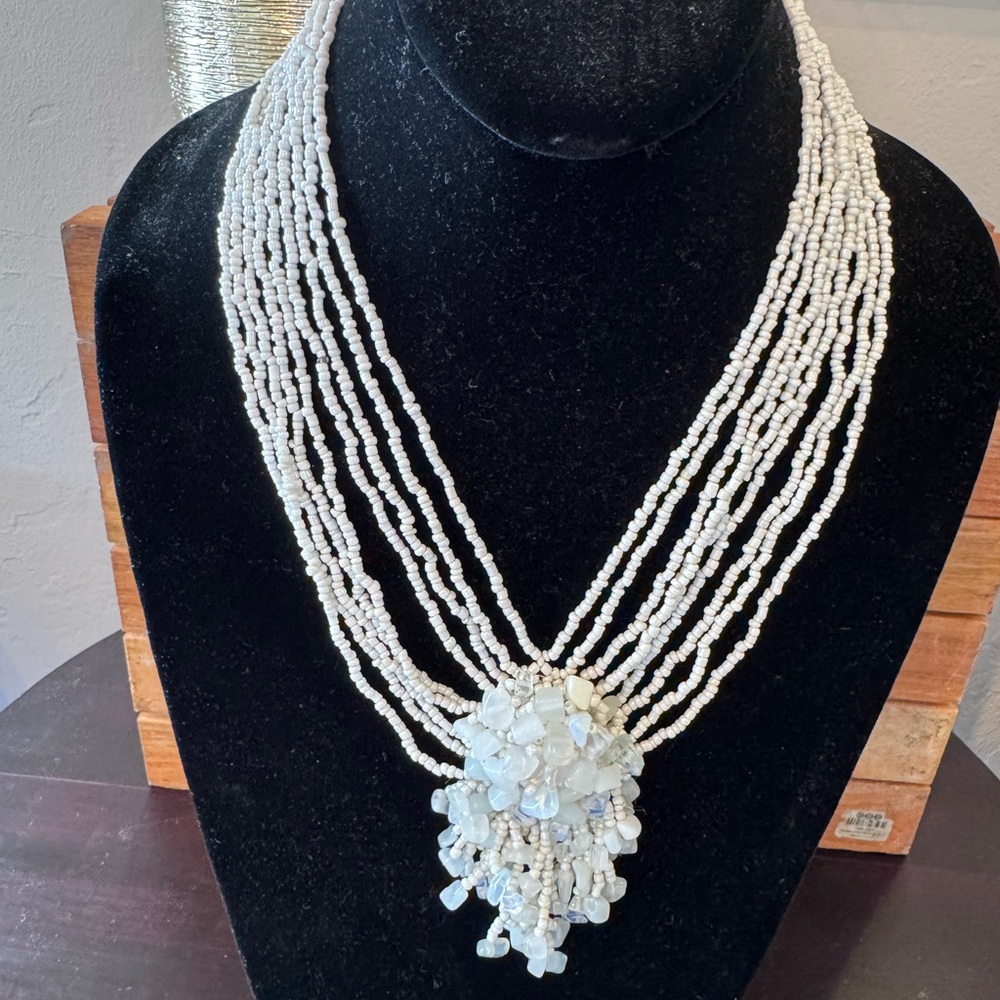 Elegant White Beaded Necklace